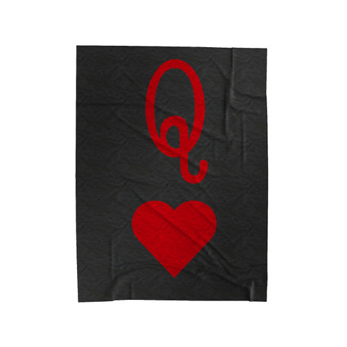 Queen Of Hearts Funny Poker Velveteen Blanket