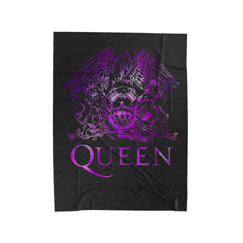 Queen Rock Band Logo Nebula Purple Velveteen Blanket