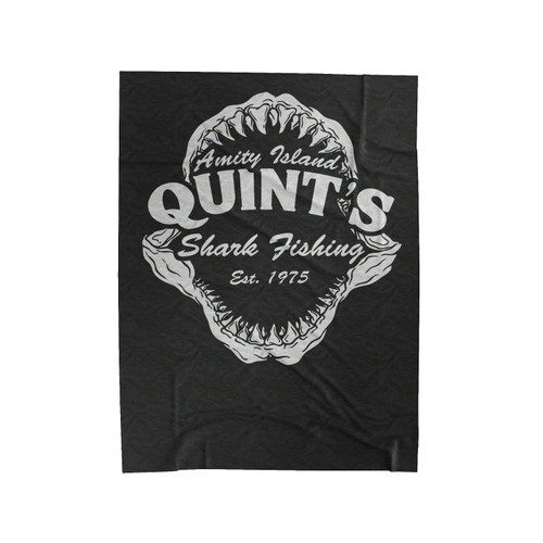 Quints Shark Fishing Jaws Velveteen Blanket