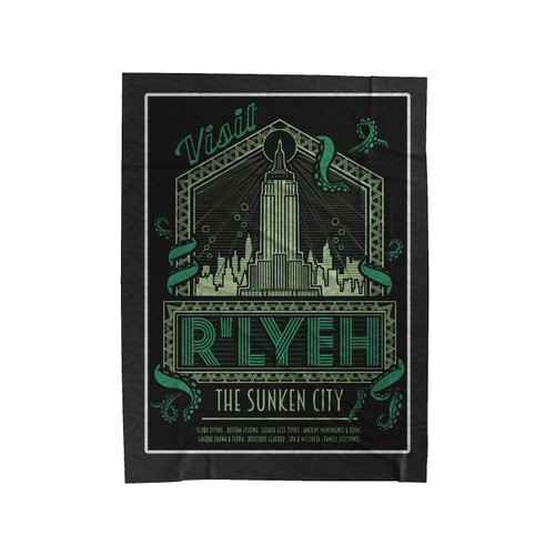 R'Lyeh The Sunken City H.P. Lovecraft's Call Of Cthulhu Inspired Velveteen Blanket