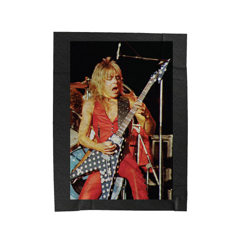 Randy Rhoads Polka Dot Flying V Guitar Velveteen Blanket
