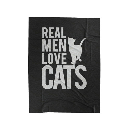 Real Man Love Cats Gift Velveteen Blanket