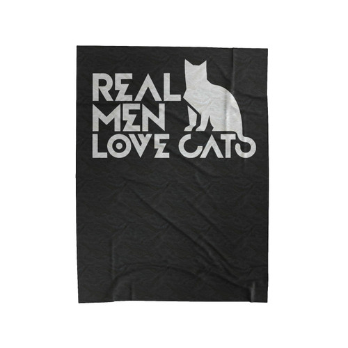 Real Men Love Cat Velveteen Blanket