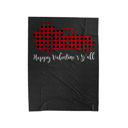 Red Buffalo Plaid Happy Valentine's Y'All Velveteen Blanket