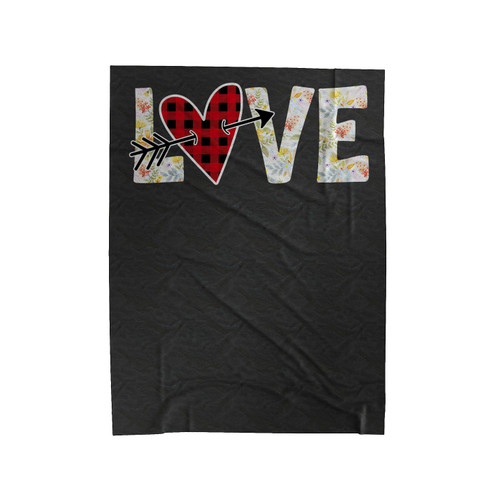 Red Buffalo Plaid Heart Love Velveteen Blanket