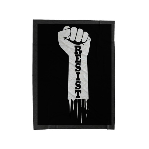 Resist Fist Gray Velveteen Blanket
