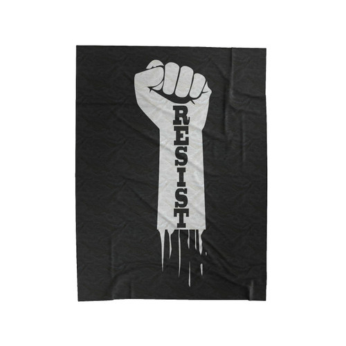 Resist Fist Gray Anti- Trump Anti- Racist Velveteen Blanket