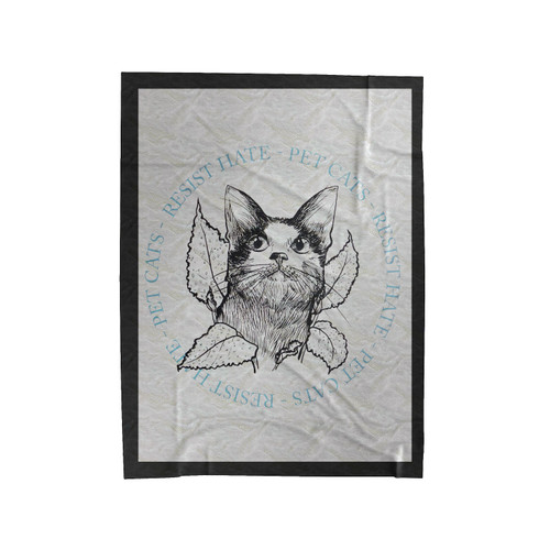 Resist Hate Cat Velveteen Blanket