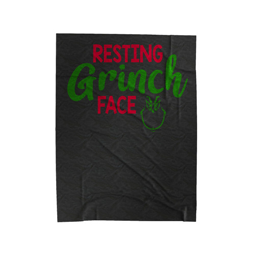 Resting Grinch Face Funny Velveteen Blanket