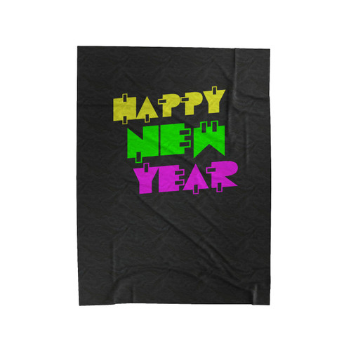 Retro Happy New Year Velveteen Blanket