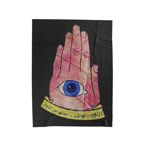 Revolution Arabic Hand Evil Eye Velveteen Blanket