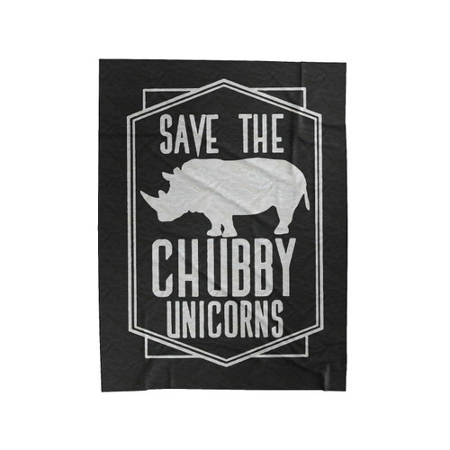 Rhinoceros Save The Chubby Unicorn Velveteen Blanket
