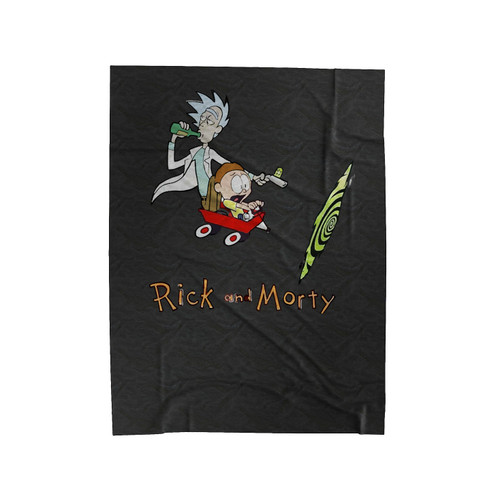 Rick And Mort Crossover Art Velveteen Blanket