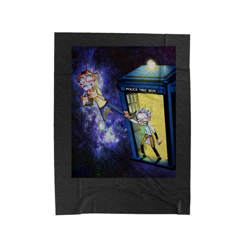 Rick And Morty And Doctor Who Velveteen Blanket