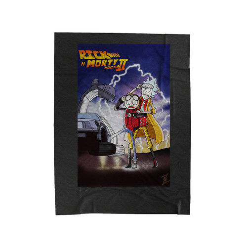 Rick And Morty Back To The Future Velveteen Blanket