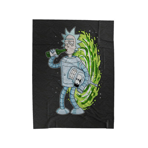 Rick And Morty Bender Rick Graphic Velveteen Blanket
