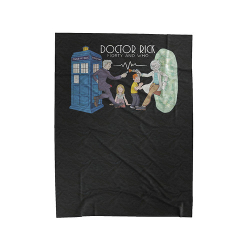 Rick And Morty Doctor Who Combo Velveteen Blanket