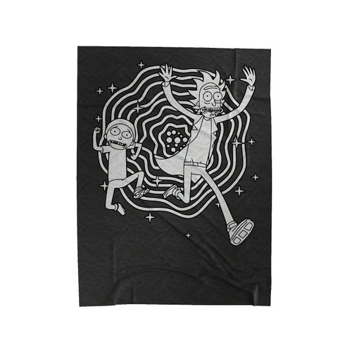 Rick And Morty Funny Televison Series Cartoon Velveteen Blanket