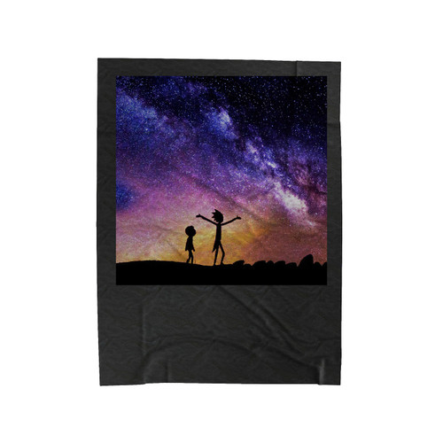Rick And Morty In Space Galaxy Velveteen Blanket