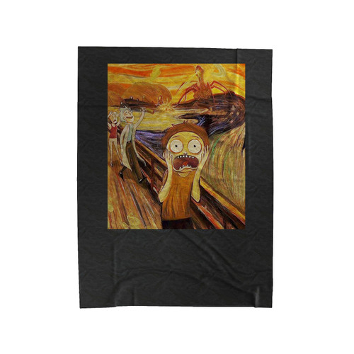 Rick And Morty In Van Gough Art Velveteen Blanket