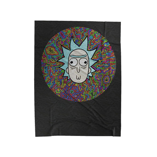Rick And Morty Morty's Head In Abstract Circle Velveteen Blanket