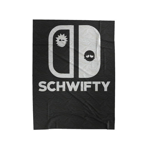 Rick And Morty Schwifty Nintedo Switch Logo Velveteen Blanket