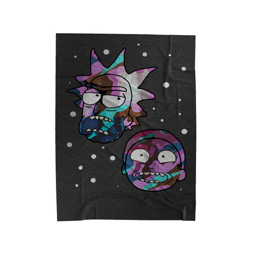 Rick And Morty Space Heads Velveteen Blanket