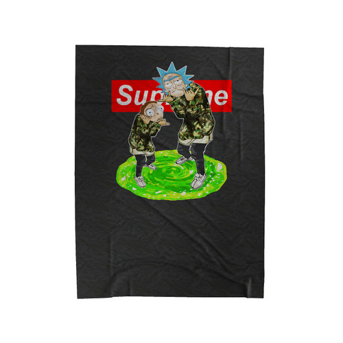 Rick And Morty Supreme Rick And Morty Velveteen Blanket