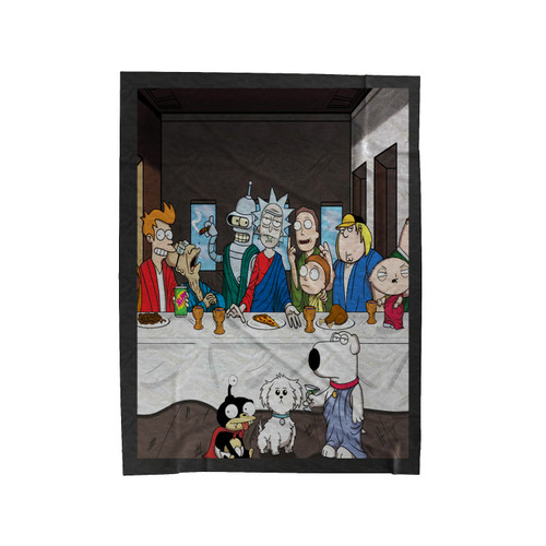 Rick And Morty Vs The Last Supper Velveteen Blanket