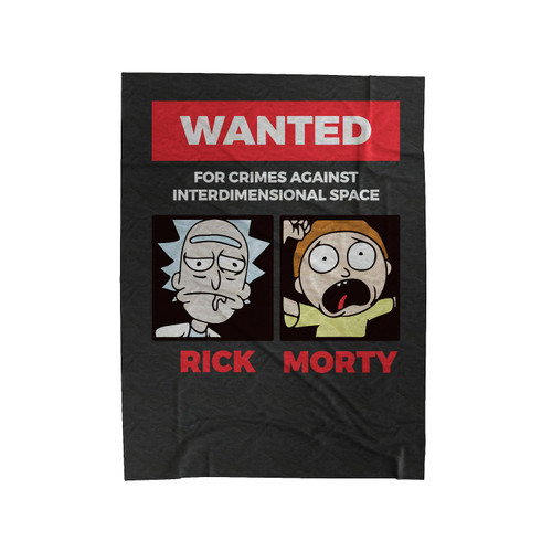 Rick And Morty Wanted Poster Velveteen Blanket