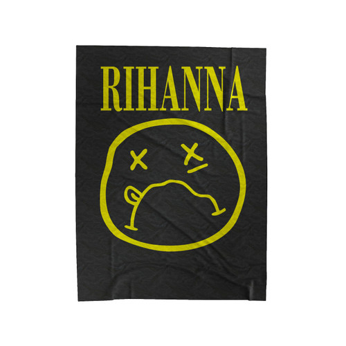 Rihanna Vintage Nirvana Logo Nerd Funny Velveteen Blanket