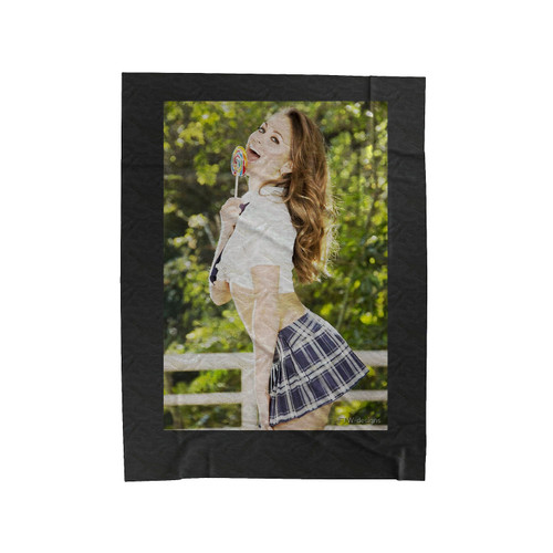 Riley Reid School Uniform Velveteen Blanket