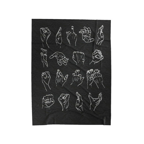 Rock Climbing Hand Position Velveteen Blanket