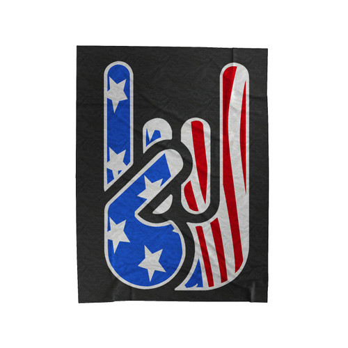 Rockin' Usa Hand American Flag Velveteen Blanket