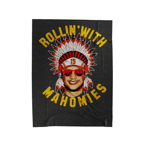 Rollin With Mahomies Patrick Mahomes Chiefs Inspired Velveteen Blanket