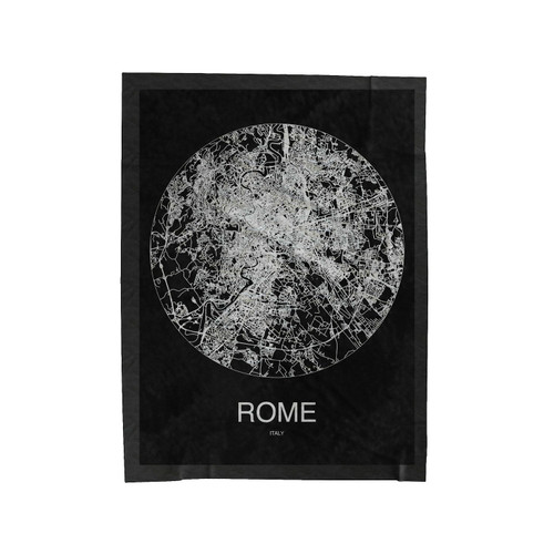 Rome City Map Velveteen Blanket
