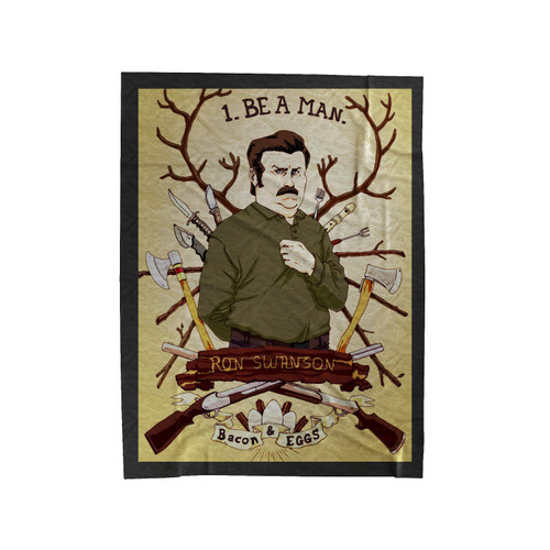 Ron Swanson's Bacon & Eggs Velveteen Blanket