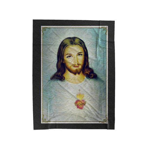 Sacred Heart Of Jesus Christ Velveteen Blanket
