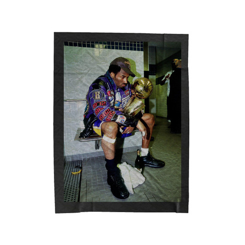 Sad Kobe Bryant Trophy Velveteen Blanket