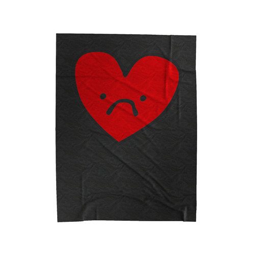 Sad Sack Heart Love Heart Velveteen Blanket