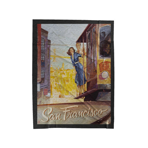 San Francisco Art Vintage Painting Velveteen Blanket