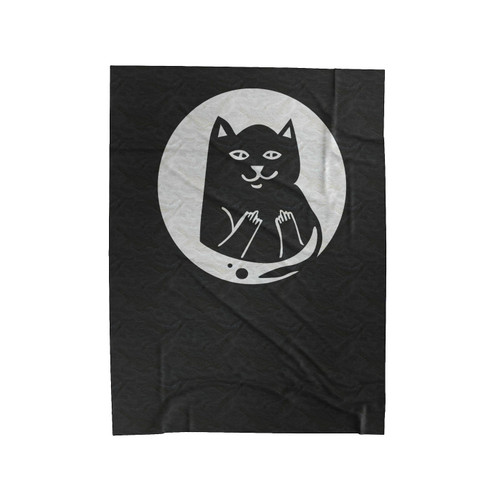 Sassy Cat Graphic Tumblr Cat Sassy Middle Finger Velveteen Blanket