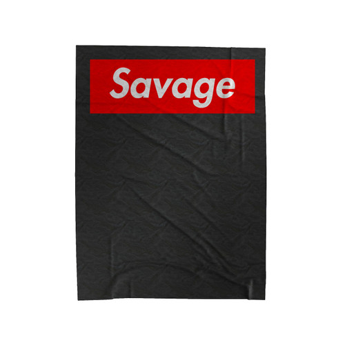 Savage Red Box Logo Velveteen Blanket