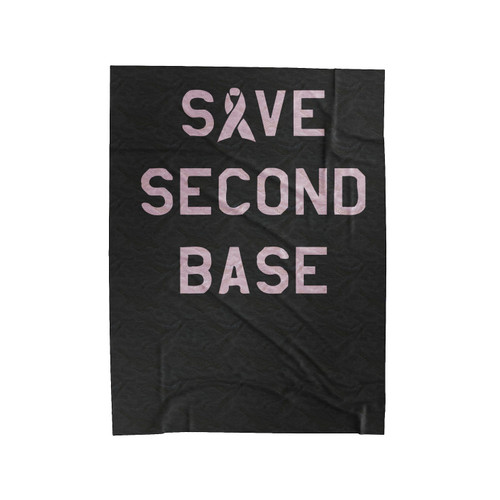 Save Second Base Breast Cancer Awareness Velveteen Blanket