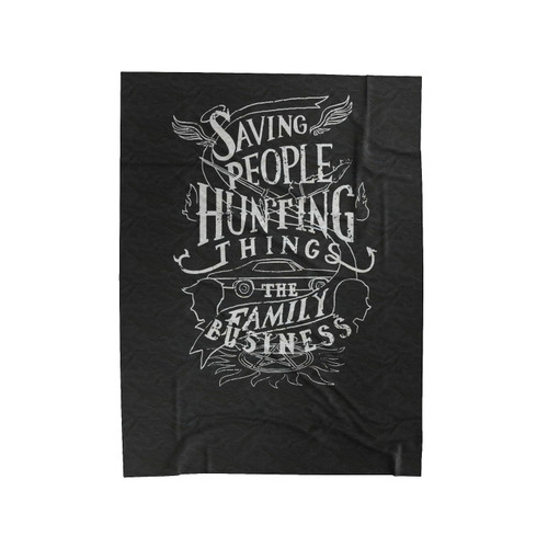 Saving People Hunting Things Winchester Team Hunter Velveteen Blanket