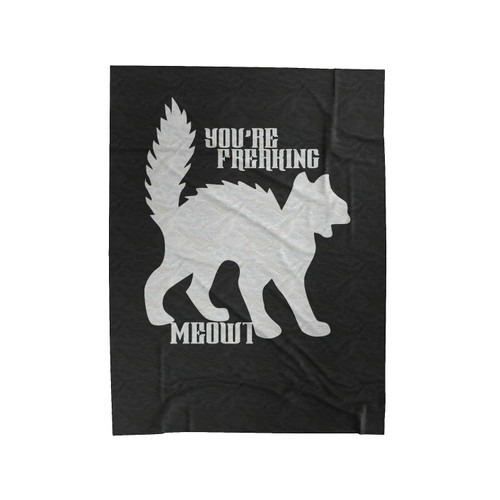 Scaredy Cat You're Freaking Meowt Funny Halloween Velveteen Blanket