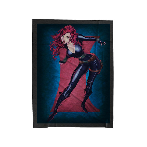 Scarlett Johansson As Black Widow Velveteen Blanket