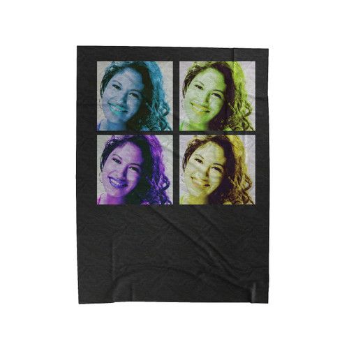 Selena Quintanilla Anything For Selena Reina De La Cumbia Pop Color Green Velveteen Blanket