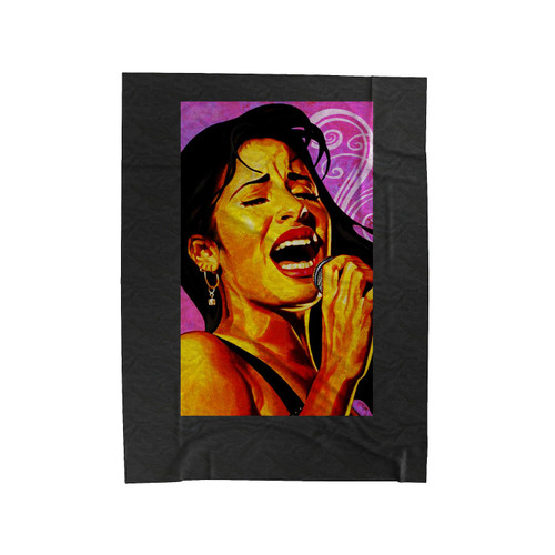 Selena Quintanilla Anything For Selena Reina De La Cumbia Water Color Classic Velveteen Blanket