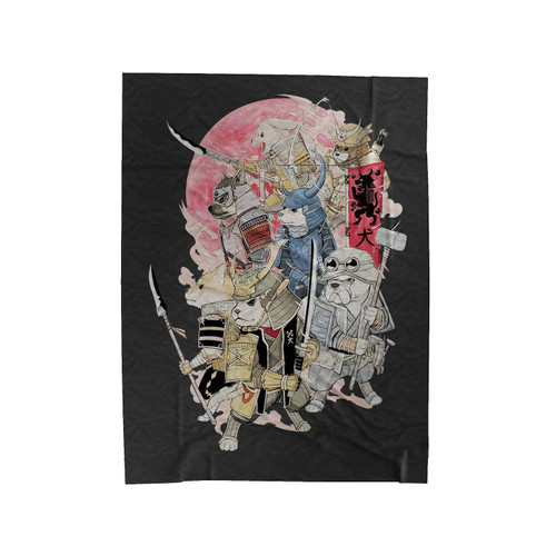 Seven Samurai Dog Velveteen Blanket